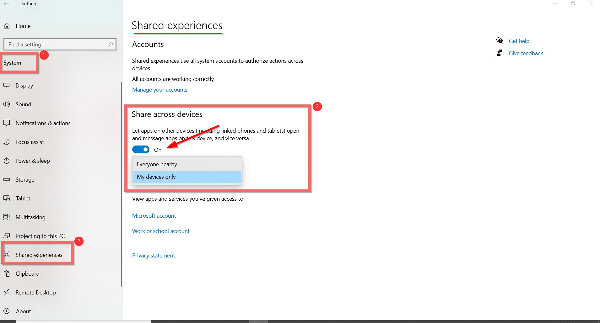Just How to Use Shared Experiences Settings in Windows 10