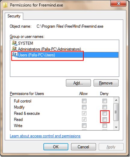 Pointer: #How to Unblock an Application/Software/Program in Windows 7 making use of Security Permissions