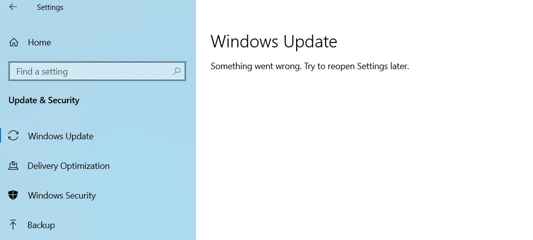 Deal With Windows Update Not Showing in Settings – Something failed Error