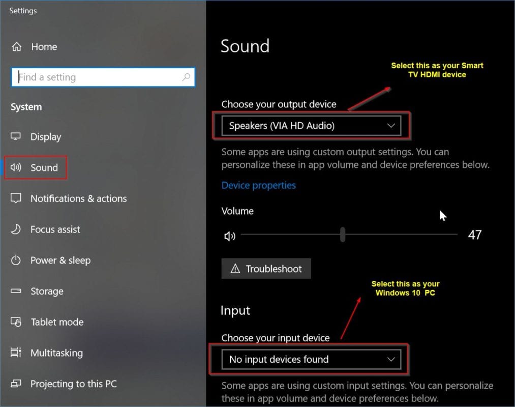Repair HDMI Sound Not Working in Smart television when linked to Windows computer