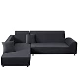 TAOCOCO Sectional Couch Covers 2pcs L-Shaped Sofa Covers Softness Furniture Slipcovers with 2pcs...