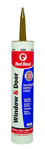 Red Devil 08463012 Window & Door Siliconized Acrylic Caulk (Cedar), 10.1 oz, Case of 12