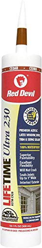 Red Devil 077010 Lifetime Ultra 230 Premium Elastomeric Acrylic Latex Sealant, 10.1 oz, Cedar