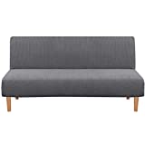 Armless Futon Cover Stretch Sofa Bed Slipcover Protector Elastic Feature Rich Textured High Spandex...