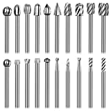 Tonsiki 20PCS Wood Carving Bits Set, 1/8 Inch(3mm) Shank Tungsten Carbide Rotary Tools Accessories...