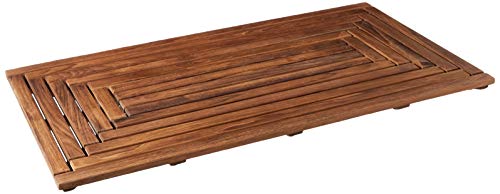 Bare Decor Giza Shower, Spa, Door Mat in Solid Teak Wood, 36' x 20'