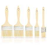 Hiltex 00308 Brush Paint Stain Varnish Set with Wood Handles, 5-Piece, Small