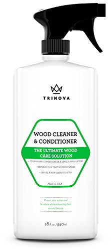 TriNova Wood Cleaner, Conditioner, Wax & Polish - Spray for Furniture & Cabinets - Removes Stains &...