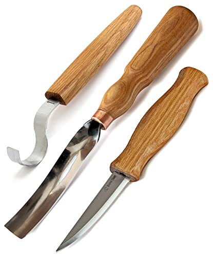 BeaverCraft S14 Wood Carving Tools Kit Wood Carving Set Wood Carving Hook Knife Set Spoon Carving...