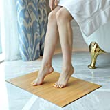 Bamboo Bath Mat Non-Skid, Water-Repellent Runner Rug for Bathroom, Natural Wood Bathroom Shower Foot...