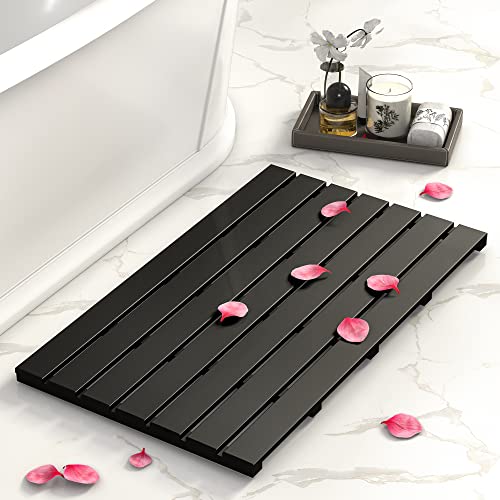 Domax Wooden Bamboo Bath Shower Mat- Non-Slip Waterproof Large Bathroom Floor Mat for Indoor Outdoor...