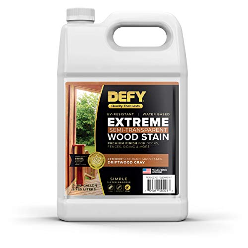 DEFY Extreme 1 Gallon Semi-Transparent Exterior Wood Stain, Gray