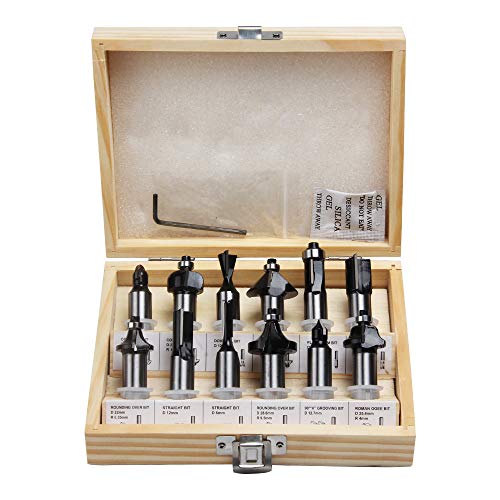 FivePears Tungsten Carbide Router Bits - 12 Piece Router Bit Set with 1/2-Inch Shank for...