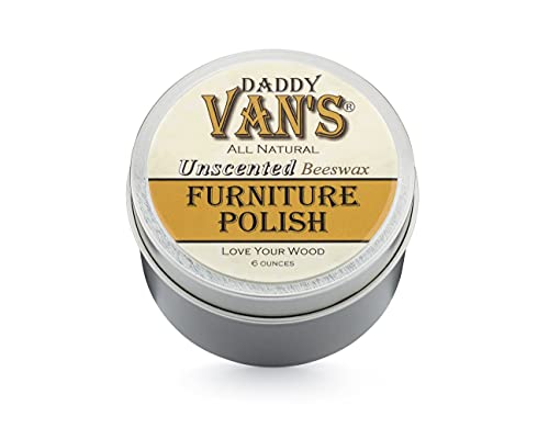 Daddy Van's All Natural Unscented Beeswax Furniture Polish Non-Toxic Odorless Wood Wax Nourishes...