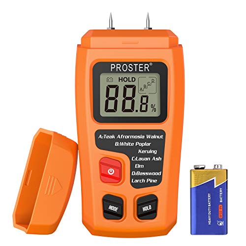 Proster Wood Moisture Meter - Digital Moisture Detector Moisture Tester, Pin-Type Water Leak...