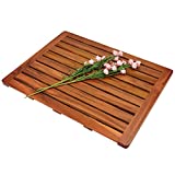 Utoplike (24'x18') Teak Wood Bath Mat, Shower Mat Non Slip for Bathroom, Wooden Floor Mat Square...