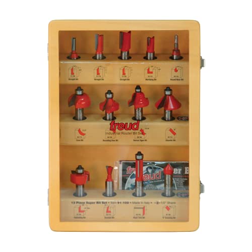 Freud 91-100 13-Piece Super Router Bit Set with 1/2-Inch Shank and Freud's TiCo Hi-Density Carbide