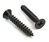 #8 x 3/4' Xylan Coated Stainless Flat Head Phillips Wood Screw (100 pc) 18-8 S/S Black Xylan Coating...