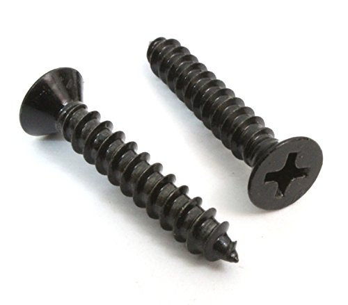 #8 x 3/4' Xylan Coated Stainless Flat Head Phillips Wood Screw (100 pc) 18-8 S/S Black Xylan Coating...