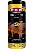 Weiman Wood Cleaner and Polish Wipes - Non Toxic For Furniture To Beautify & Protect, No Build-Up,...