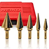 NEIKO 10197A Step Drill Bit Set | 5 Piece, 50 SAE Sizes Total, 1/8” – 1-3/8” | Standard...