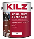 KILZ 10211 Exterior Siding, Fence, and Barn Paint, White, 1-gallon, 1 Gallon (Pack of 1), 128 Fl Oz