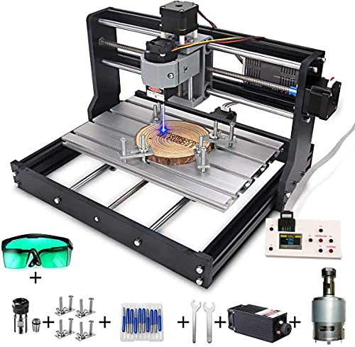 MYSWEETY 2 in 1 5500mW CNC 3018 Pro Engraver Machine, GRBL Control 3 Axis DIY CNC Router Kit with...