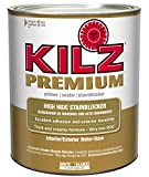 KILZ Premium High-Hide Stain Blocking Interior/Exterior Latex Primer/Sealer, White, 1 quart