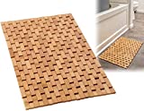 Natural Bamboo Wood Bath Mat - Bathroom Sauna Bathtub Kitchen Rug Accessories - Standard Bathmat (16...