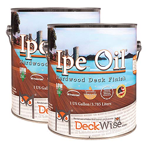 DeckWise Ipe Oil Hardwood Deck Semi-Transparent 250 VOC Natural Finish (Pack of 2, 1-Gallon Each)