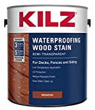 KILZ Waterproofing Wood Stain, Exterior, Semi-Transparent, Redwood, 1 Gallon