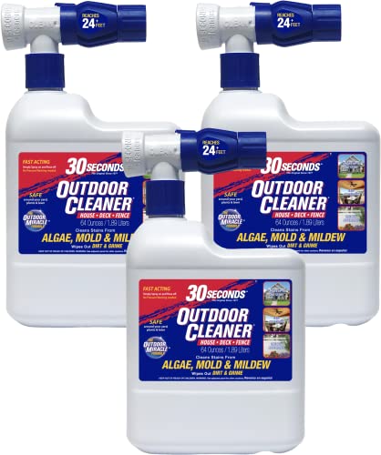 30 SECONDS Outdoor Cleaner - Rapid Results, Cleans Stains from Algae, Mold & Mildew, Dirt and Grime...
