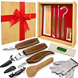 12pcs Wood Carving Tools Set-WAYCOM Hook Carving Knife,Detail Wood Knife,Whittling Knife Cut...