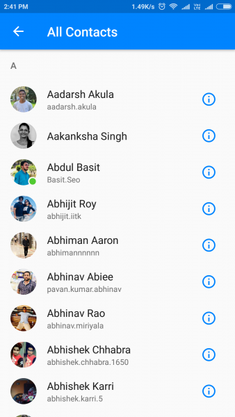 All Contacts Messenger Android