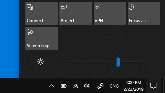 Change Screen Brightness Slider Windows 10