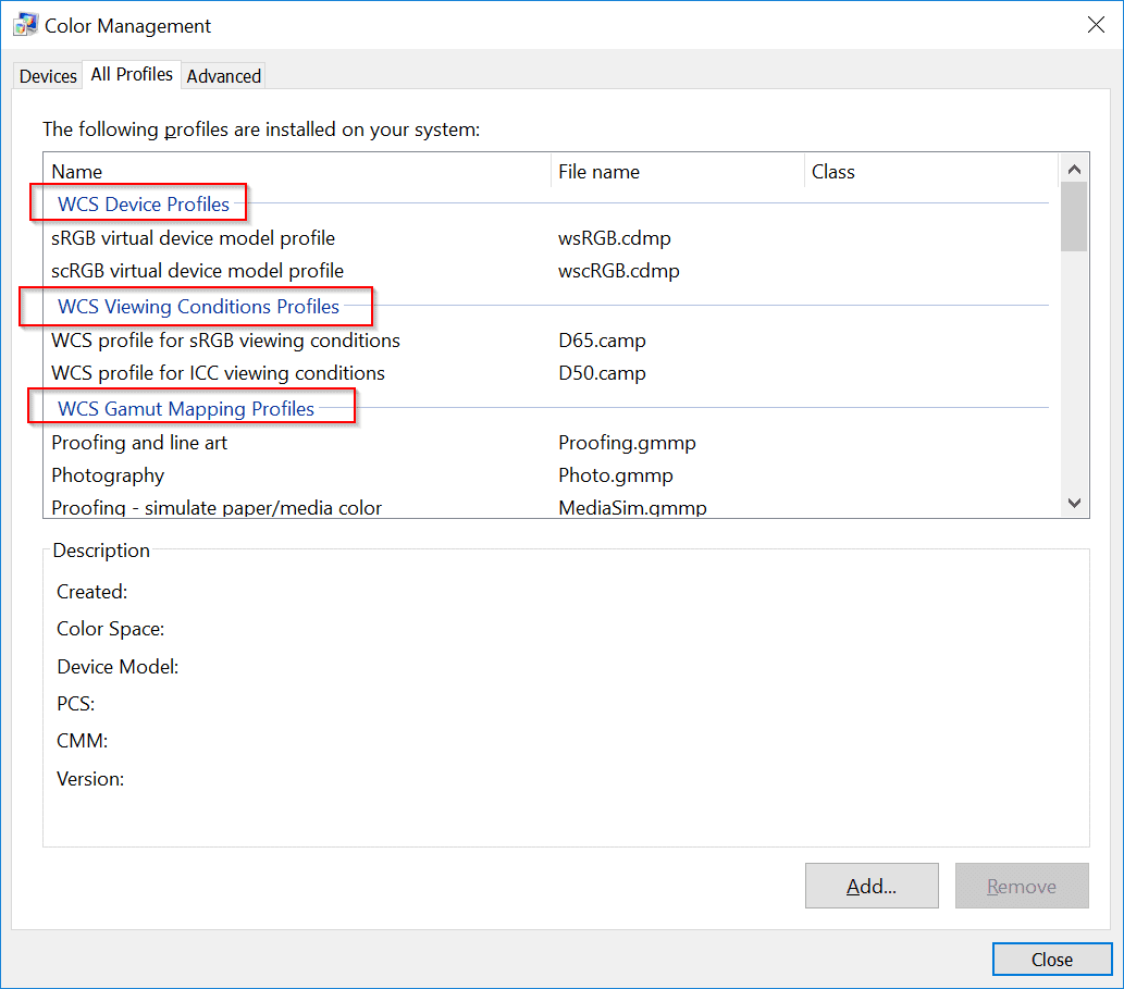 Color Management Profiles In Windows 10