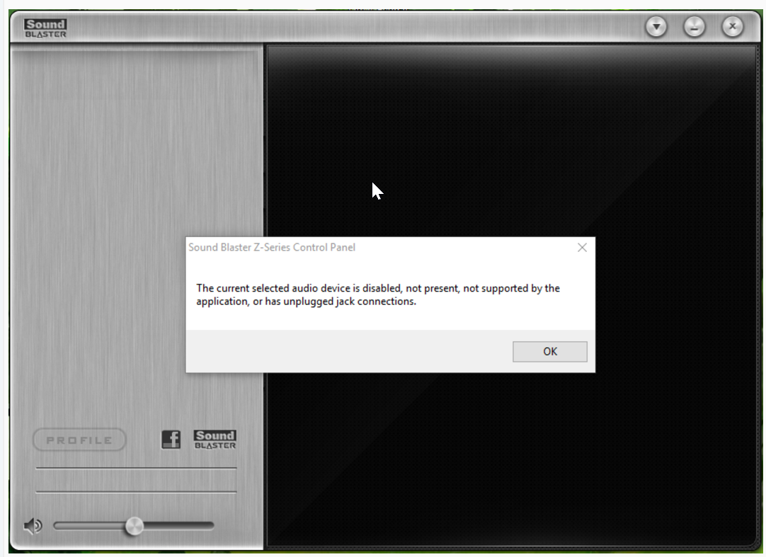 Creative Sound Blaster Z Control Panel Not Working Windows 10