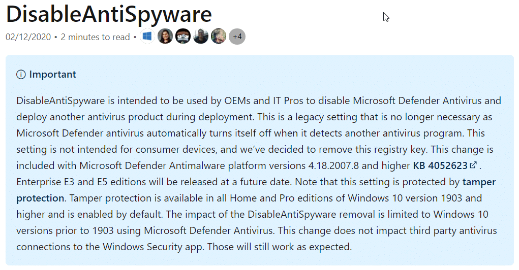 Disable Antispyware Microsoft Defender