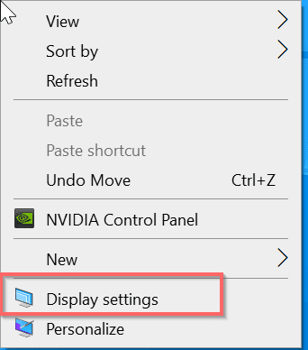Change Display Settings Windows 10