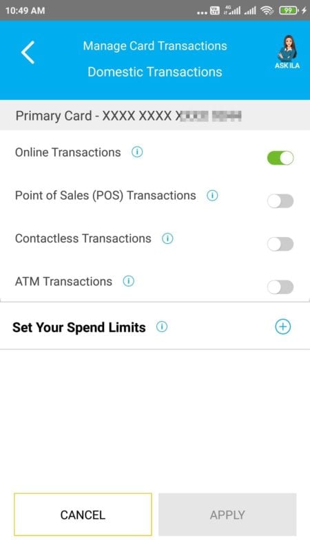 Domestic Transactions Sbi Card Android