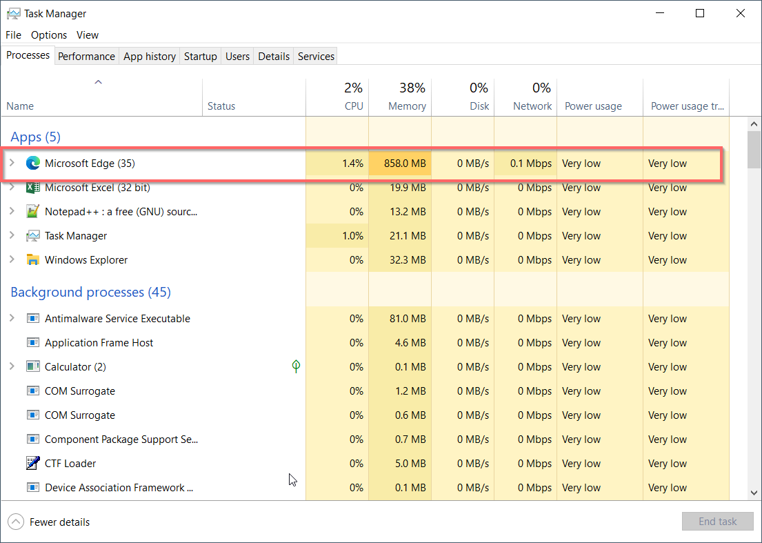 Edge Ram Usage