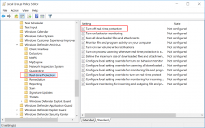 Enable Real Time Protection
