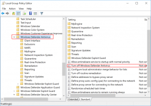 Enable Windows Defender Antivirus