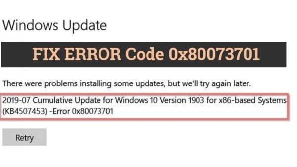 Fix Error Code 0X80073701 Made With Designcap