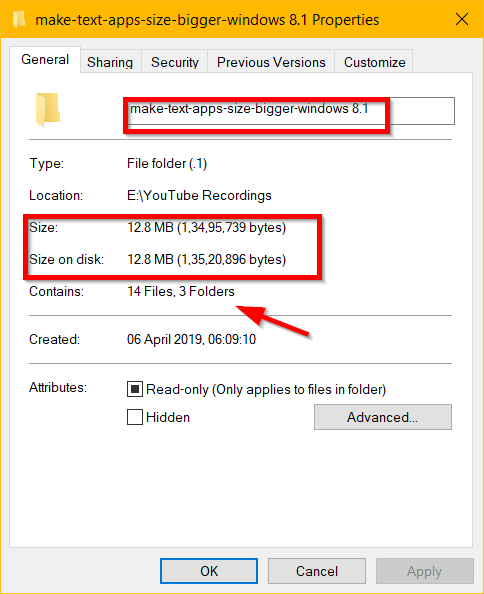 Folder Properties Windows 10