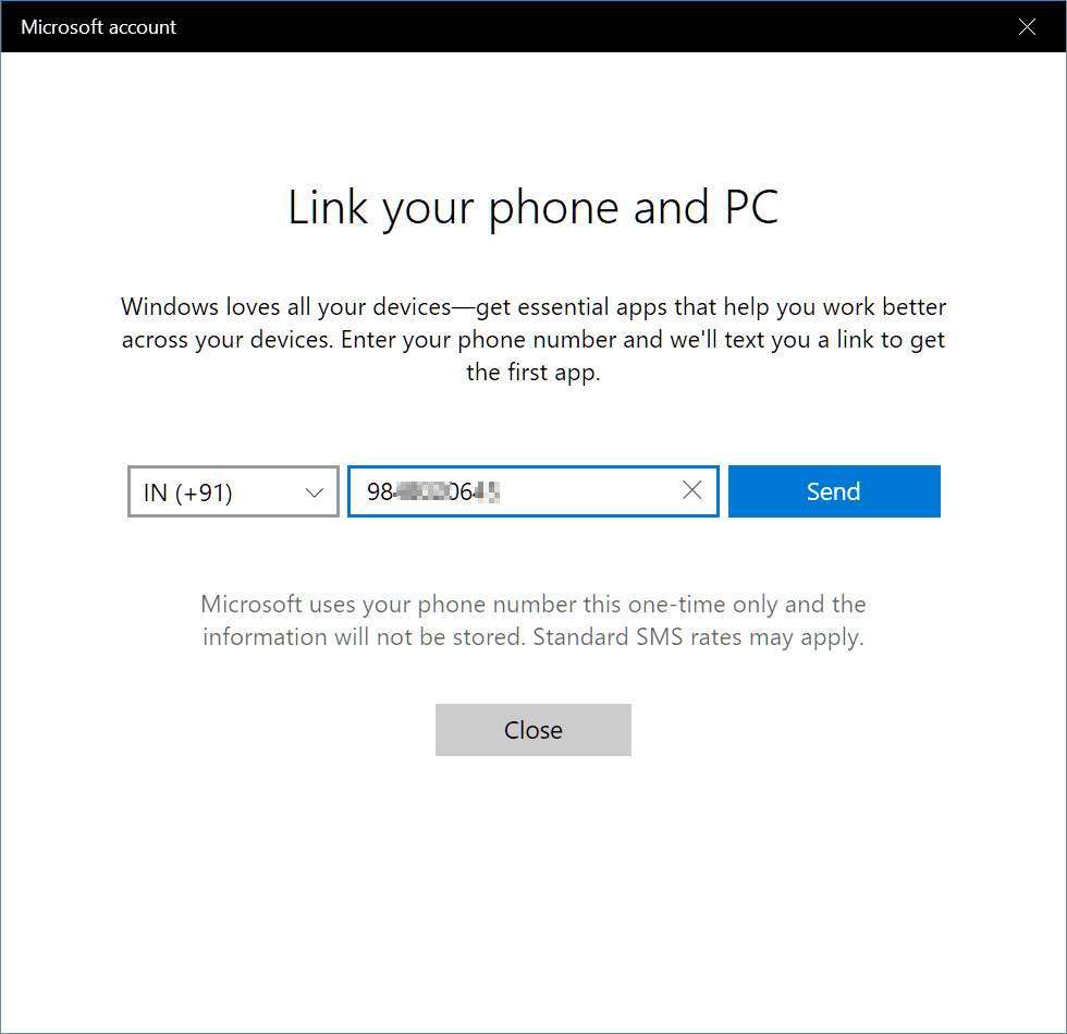 Link Phone To Pc Windows 10 1709 Version