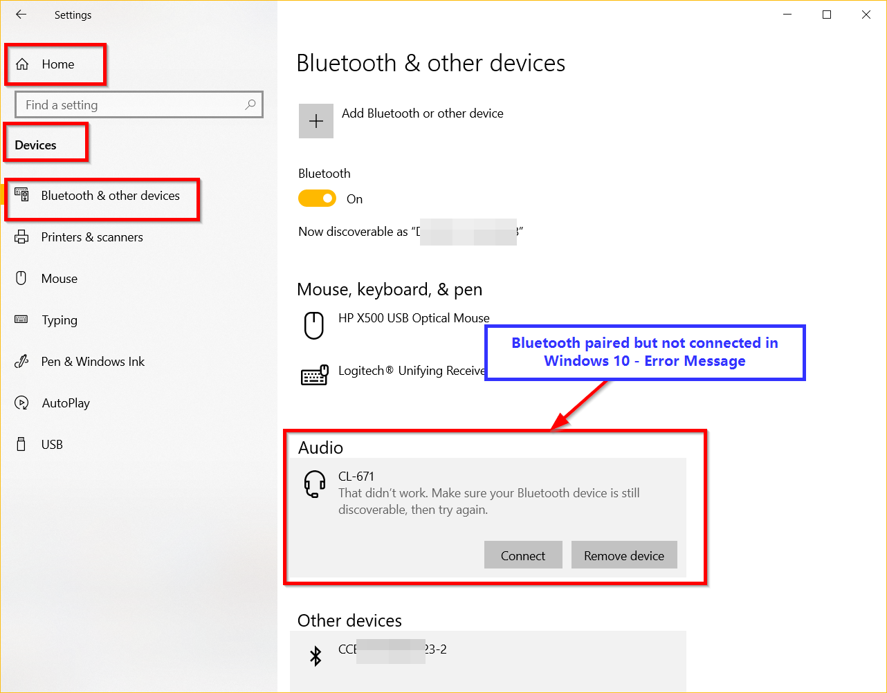 Bluetooth Device Paired But Not Connected