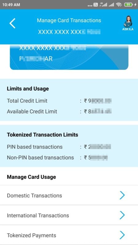 Manage Card Transactions Sbi Card Android