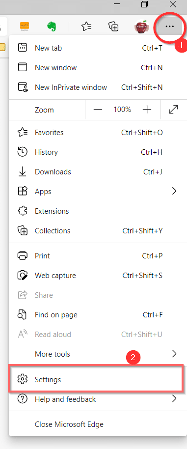 Microsoft Edge Settings