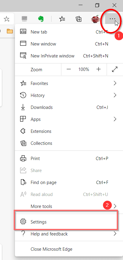Microsoft Edge Settings